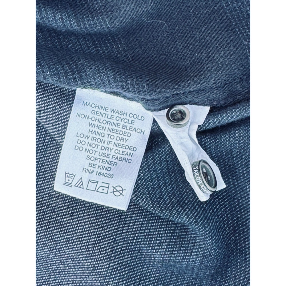 Tailor Vintage Luxe Performance Blue Ombre Flannel Shirt Mens XL Long Sleeve - Picture 4 of 8